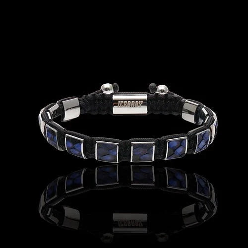 ICEBABY Bracelet Python leather "square beads "