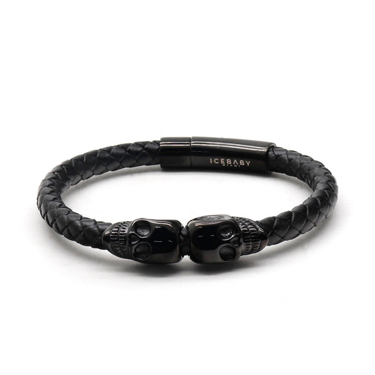 Multi-banded Dual Skull Bracelet