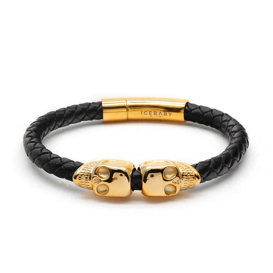 Multi-banded Dual Skull Bracelet